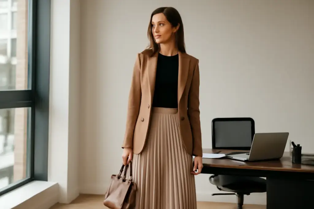 Gonne plissé tendenza attuale: il modo giusto per abbinarle anche in ufficio senza sembrare troppo casual