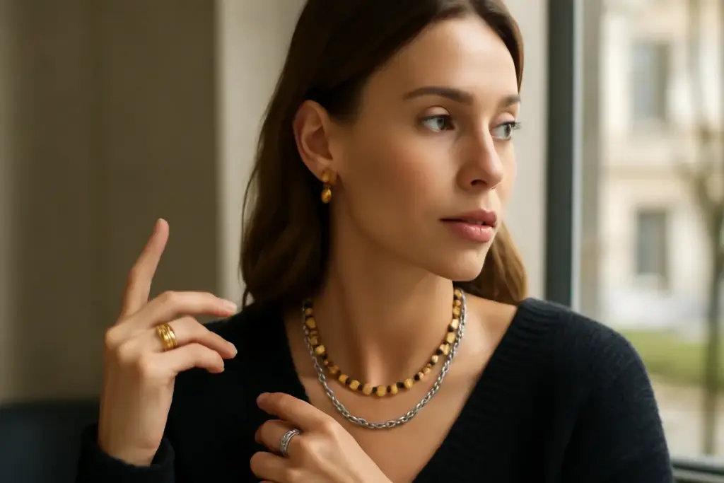 Posso indossare gioielli dorati e argentati insieme? La regola definitiva per non sbagliare look