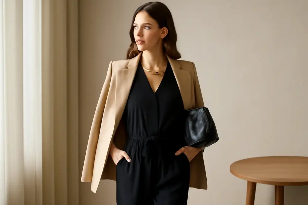 Come creare un outfit elegante con una tuta jumpsuit? Dettaglio che cambia tutto