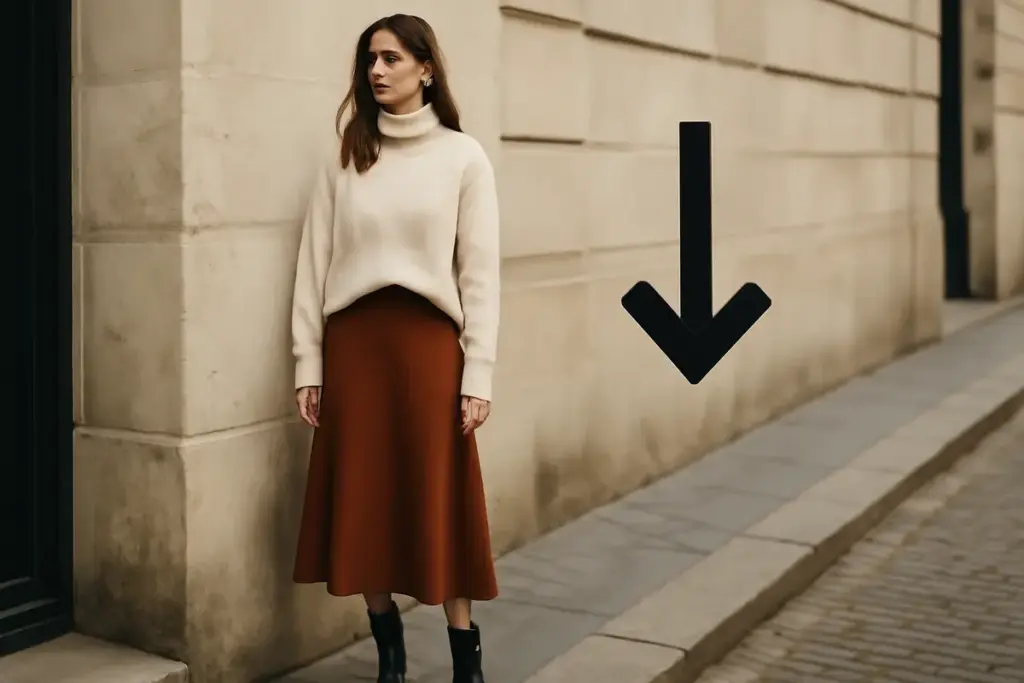 Posso indossare maglioni oversize con gonne midi? Il consiglio che evita effetto goffo