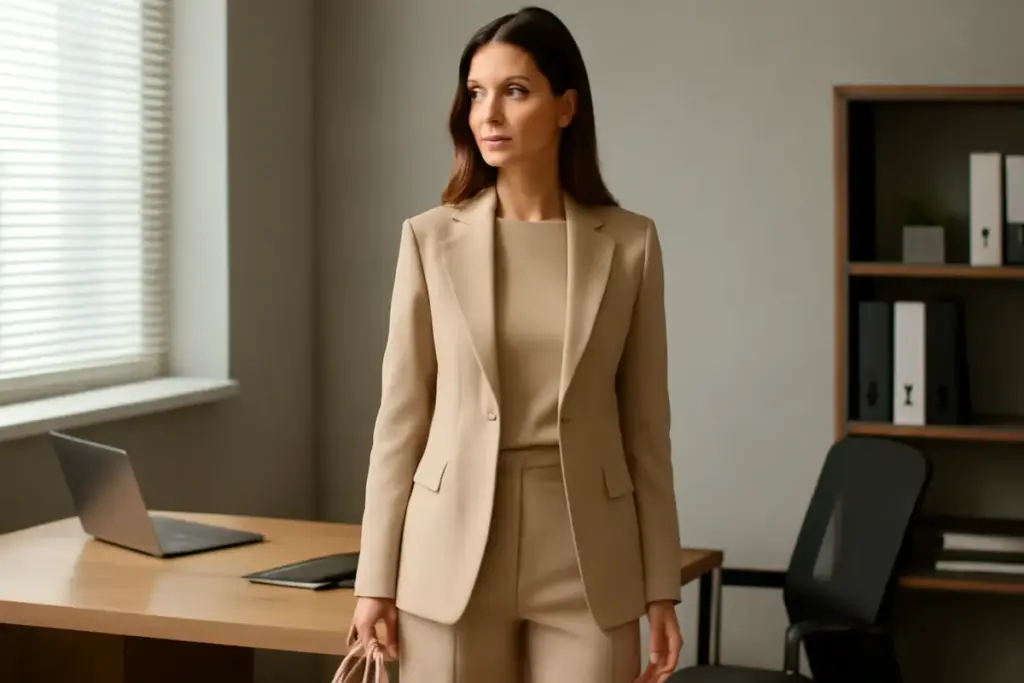 Outfit monocromatici eleganti: il trucco per non sembrare banale in ufficio