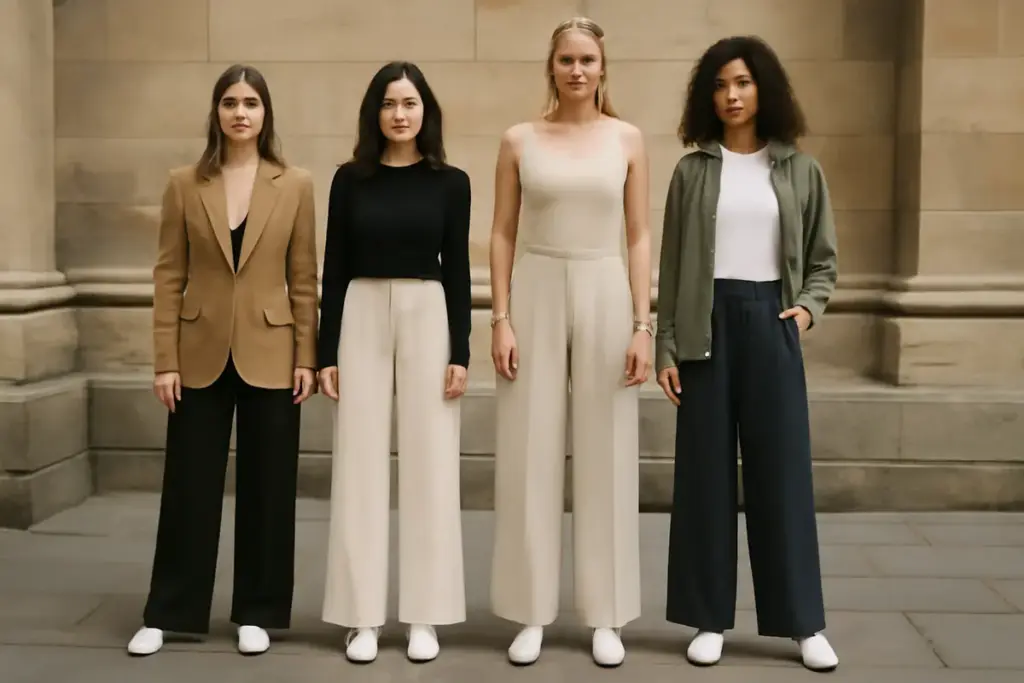 Pantaloni palazzo con sneakers: idee di outfit che funzionano davvero per ogni altezza